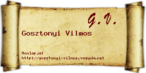 Gosztonyi Vilmos névjegykártya