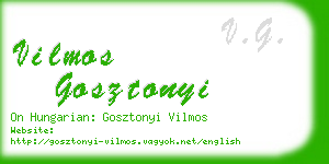 vilmos gosztonyi business card